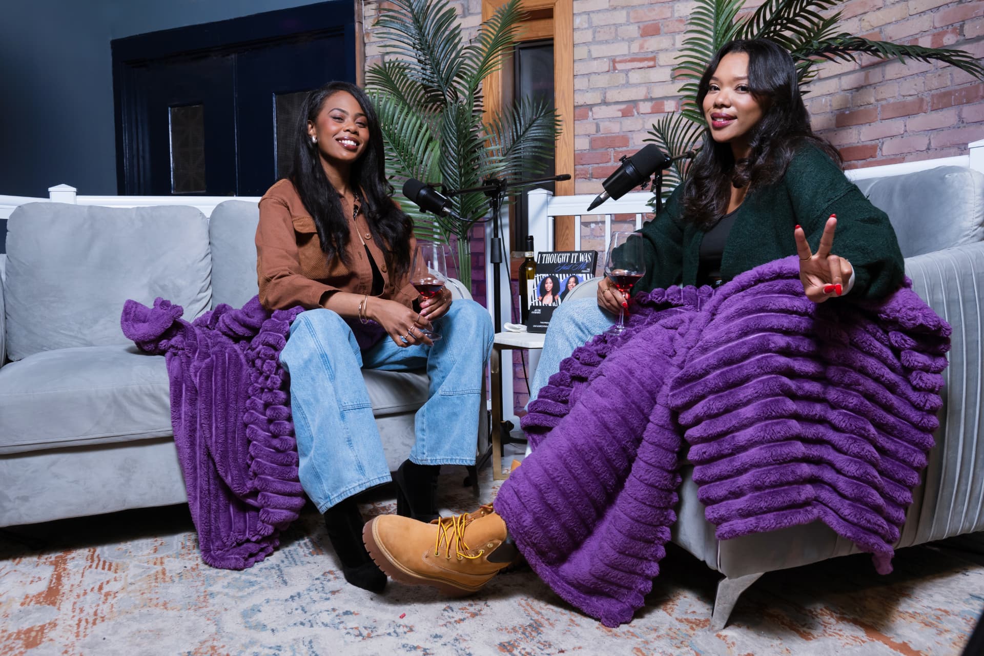 Shawna Stewart and Jayne Kamara recording an episode